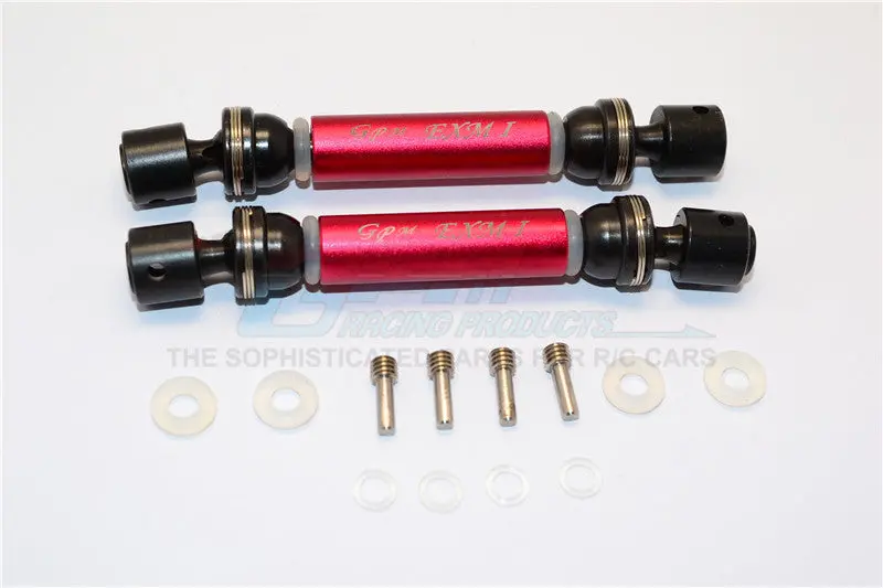 Traxxas E-Maxx Aluminum + Steel Front / Rear Cvd Main Shafts - 1Pr Set Red 1