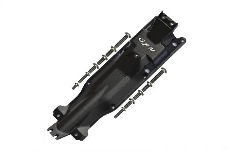 Traxxas E-Revo 2.0 Vxl Brushless (86086-4) Aluminum 3D Skid Plate For Middle Of Chassis - 1 Set Black 1