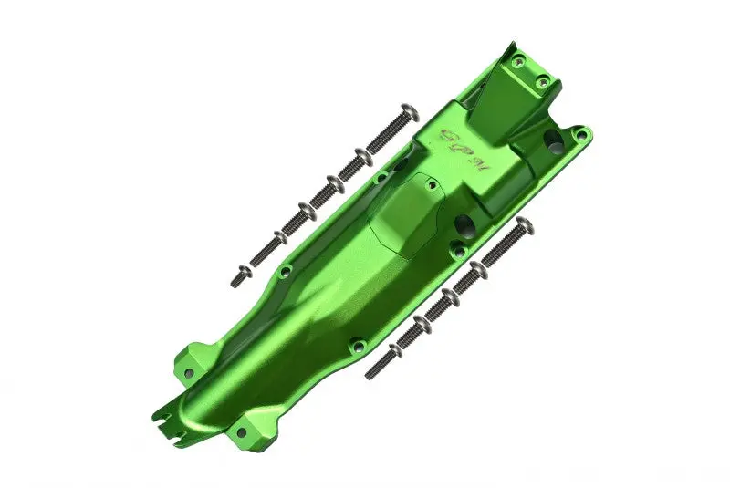 Traxxas E-Revo 2.0 Vxl Brushless (86086-4) Aluminum 3D Skid Plate For Middle Of Chassis - 1 Set Green 1