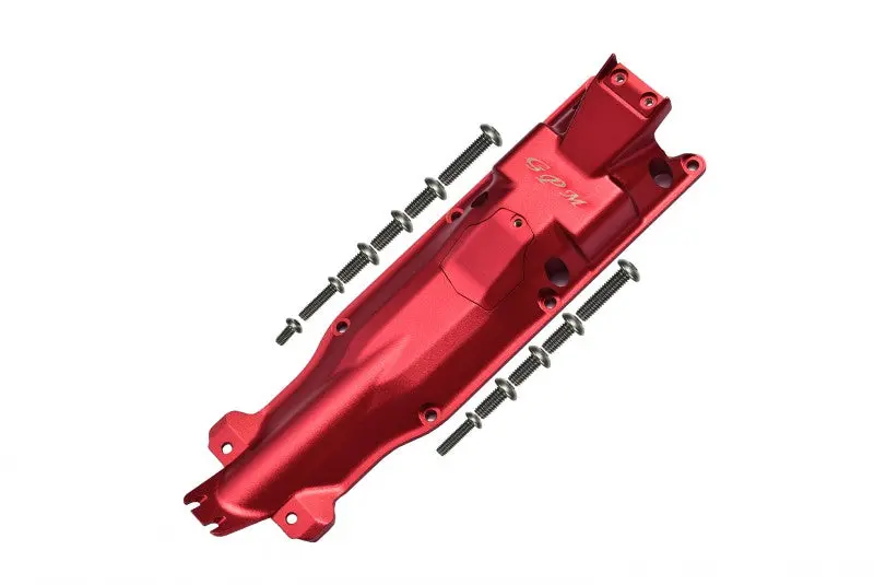 Traxxas E-Revo 2.0 Vxl Brushless (86086-4) Aluminum 3D Skid Plate For Middle Of Chassis - 1 Set Red 1
