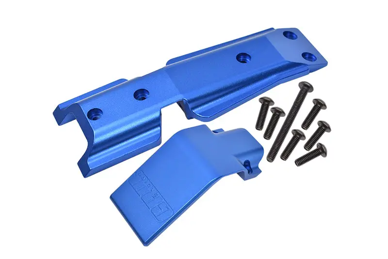 Traxxas E-Revo 2.0 Vxl Brushless (86086-4) Aluminum Front Skid Plate - 2Pc Set Blue 1