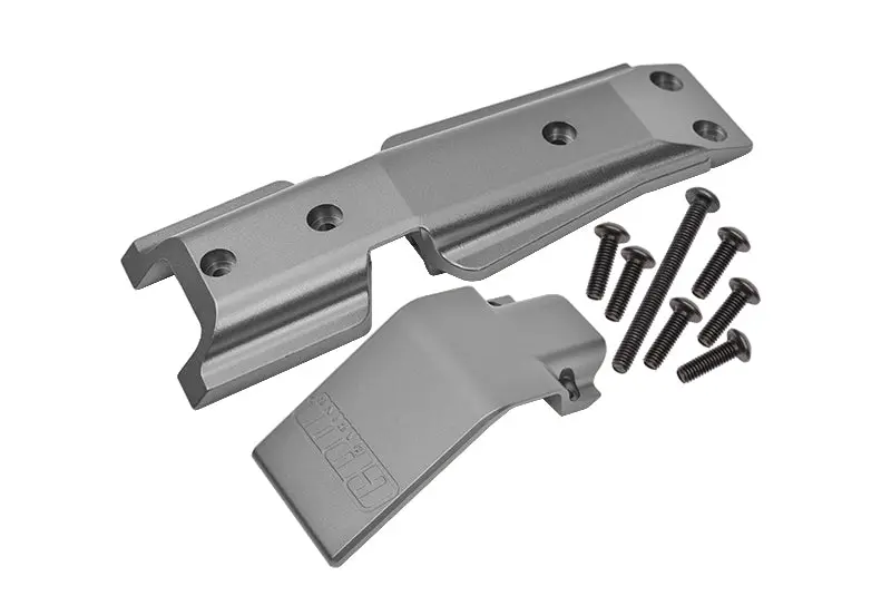Traxxas E-Revo 2.0 Vxl Brushless (86086-4) Aluminum Front Skid Plate - 2Pc Set Gray Silver 1