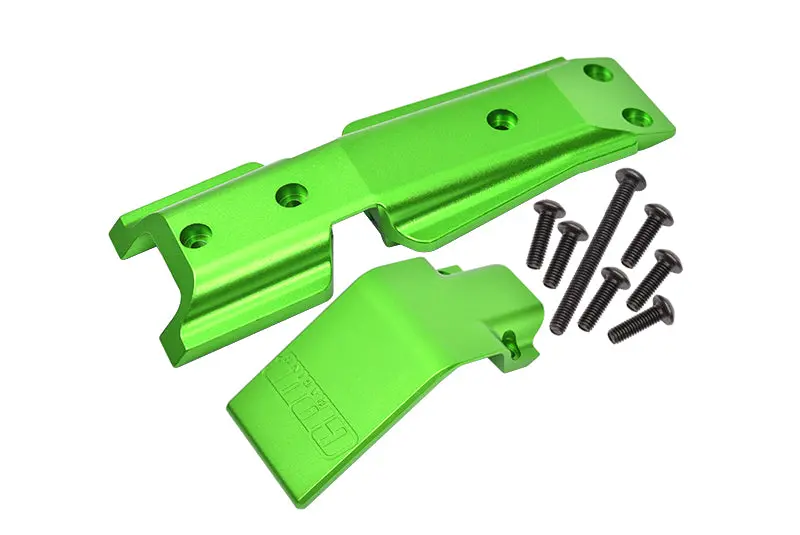 Traxxas E-Revo 2.0 Vxl Brushless (86086-4) Aluminum Front Skid Plate - 2Pc Set Green 1