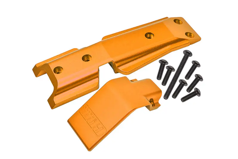 Traxxas E-Revo 2.0 Vxl Brushless (86086-4) Aluminum Front Skid Plate - 2Pc Set Orange 1