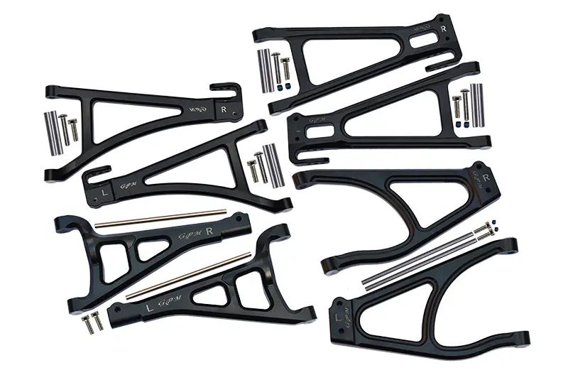Traxxas E-Revo 2.0 Vxl Brushless (86086-4) Aluminum Full Suspension Arm Set (Front+Rear & Upper+Lower) - 8Pc Set Black 1