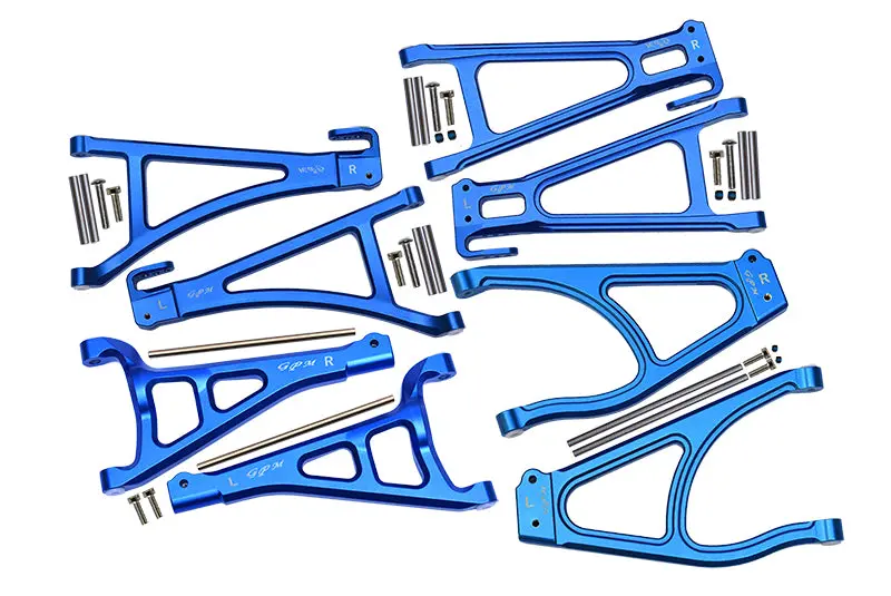 Traxxas E-Revo 2.0 Vxl Brushless (86086-4) Aluminum Full Suspension Arm Set (Front+Rear & Upper+Lower) - 8Pc Set Blue 1