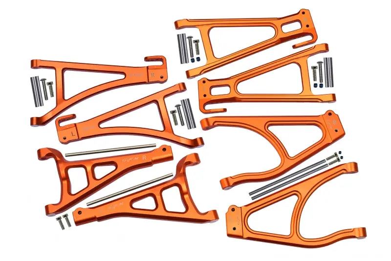 Traxxas E-Revo 2.0 Vxl Brushless (86086-4) Aluminum Full Suspension Arm Set (Front+Rear & Upper+Lower) - 8Pc Set Orange 1
