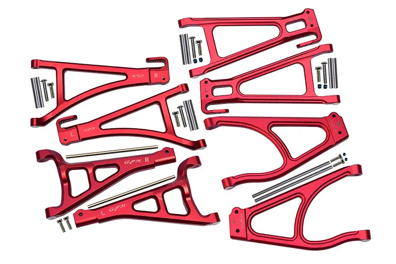 Traxxas E-Revo 2.0 Vxl Brushless (86086-4) Aluminum Full Suspension Arm Set (Front+Rear & Upper+Lower) - 8Pc Set Red 1