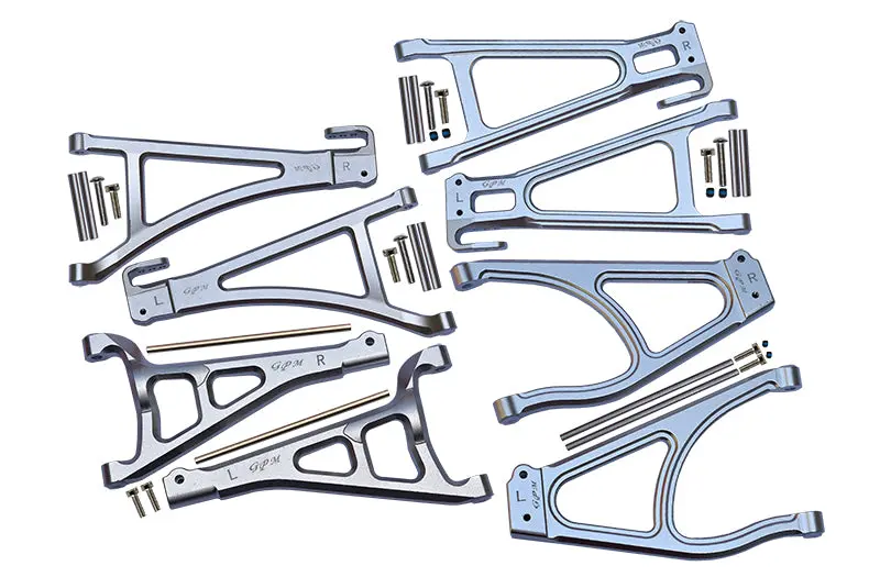 Traxxas E-Revo 2.0 Vxl Brushless (86086-4) Aluminum Full Suspension Arm Set (Front+Rear & Upper+Lower) - 8Pc Set Silver 1