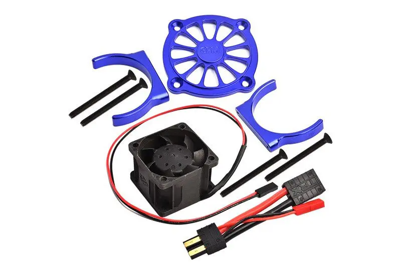 Traxxas E-Revo 2.0 Vxl Brushless (86086-4) Aluminum Motor Heatsink With Cooling Fan - 1 Set Blue 1
