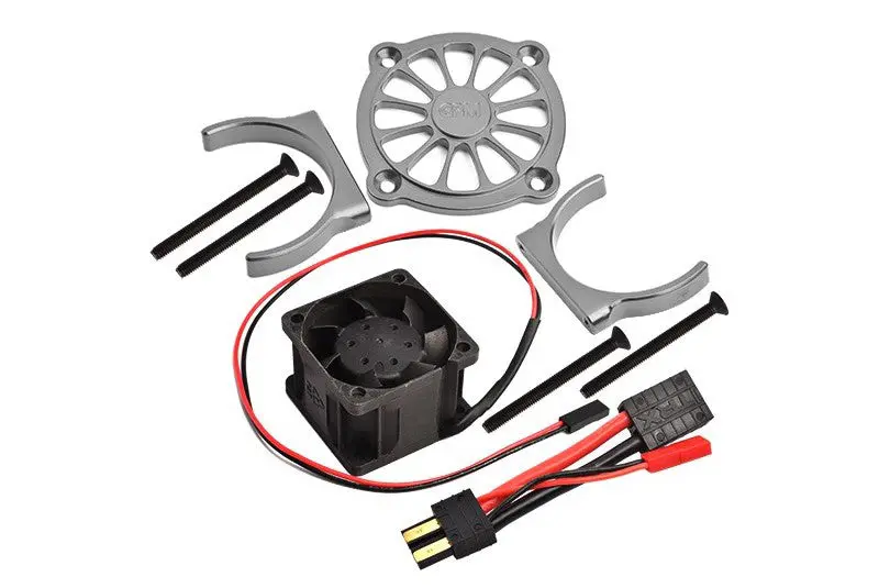 Traxxas E-Revo 2.0 Vxl Brushless (86086-4) Aluminum Motor Heatsink With Cooling Fan - 1 Set Gray Silver 1