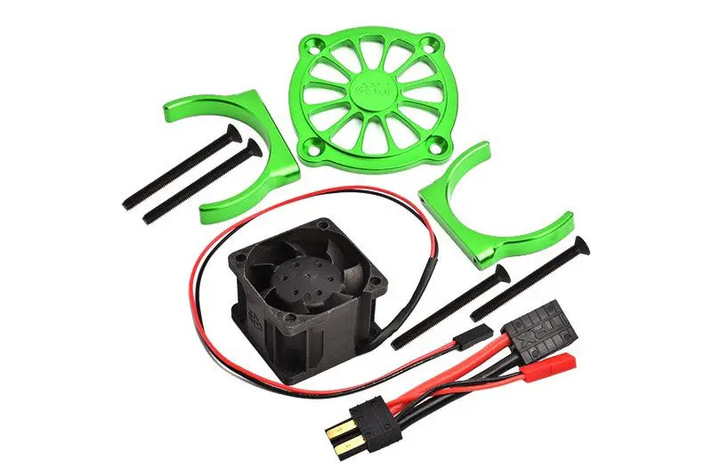 Traxxas E-Revo 2.0 Vxl Brushless (86086-4) Aluminum Motor Heatsink With Cooling Fan - 1 Set Green 1