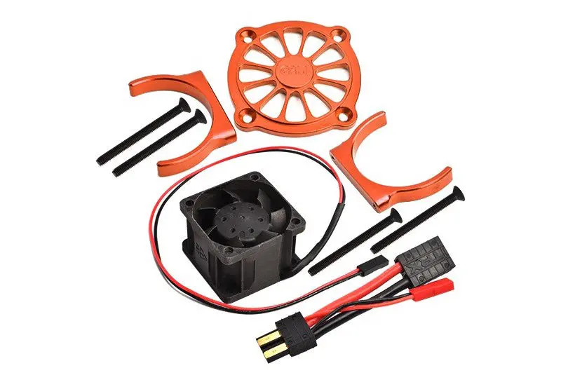 Traxxas E-Revo 2.0 Vxl Brushless (86086-4) Aluminum Motor Heatsink With Cooling Fan - 1 Set Orange 1