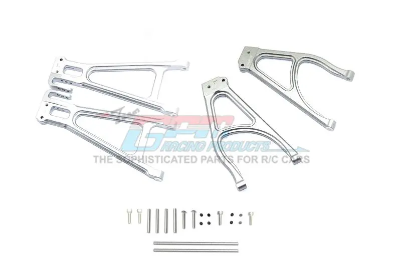 Traxxas E-Revo 2.0 Vxl Brushless (86086-4) Aluminum Rear Suspension Arm Set (Upper+Lower) - 4Pc Set Gray Silver 1