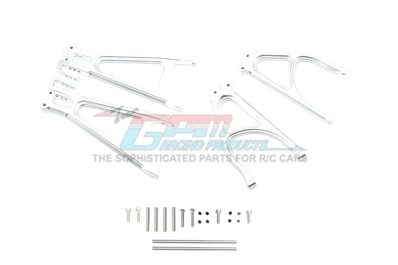 Traxxas E-Revo 2.0 Vxl Brushless (86086-4) Aluminum Rear Suspension Arm Set (Upper+Lower) - 4Pc Set Silver 1