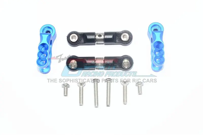 Traxxas E-Revo 2.0 Vxl Brushless (86086-4) Aluminum Servo Horn With Stainless Steel Adjustable Steering Link - 4Pc Set Blue 1
