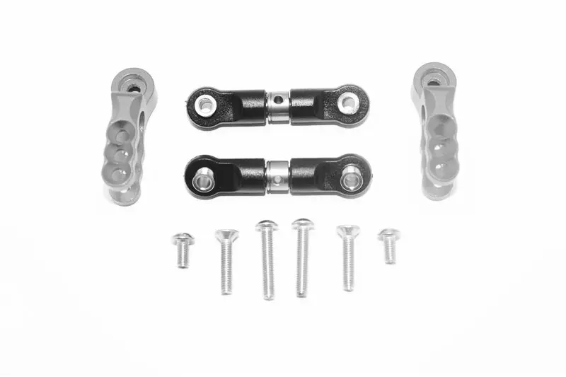 Traxxas E-Revo 2.0 Vxl Brushless (86086-4) Aluminum Servo Horn With Stainless Steel Adjustable Steering Link - 4Pc Set Gray Silver 1