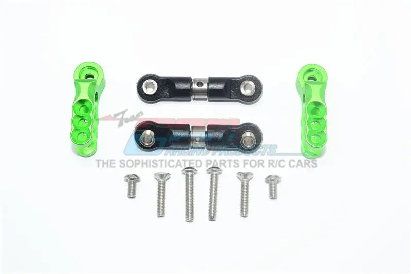 Traxxas E-Revo 2.0 Vxl Brushless (86086-4) Aluminum Servo Horn With Stainless Steel Adjustable Steering Link - 4Pc Set Green 1