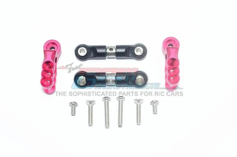 Traxxas E-Revo 2.0 Vxl Brushless (86086-4) Aluminum Servo Horn With Stainless Steel Adjustable Steering Link - 4Pc Set Red 1