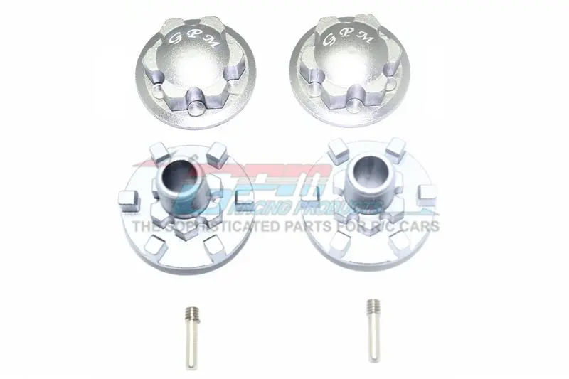 Traxxas E-Revo 2.0 Vxl Brushless (86086-4) Aluminum Wheel Hex Claw + Wheel Lock - 4Pc Set Gray Silver 1