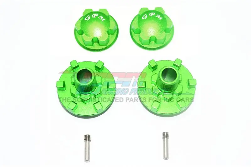 Traxxas E-Revo 2.0 Vxl Brushless (86086-4) Aluminum Wheel Hex Claw + Wheel Lock - 4Pc Set Green 1