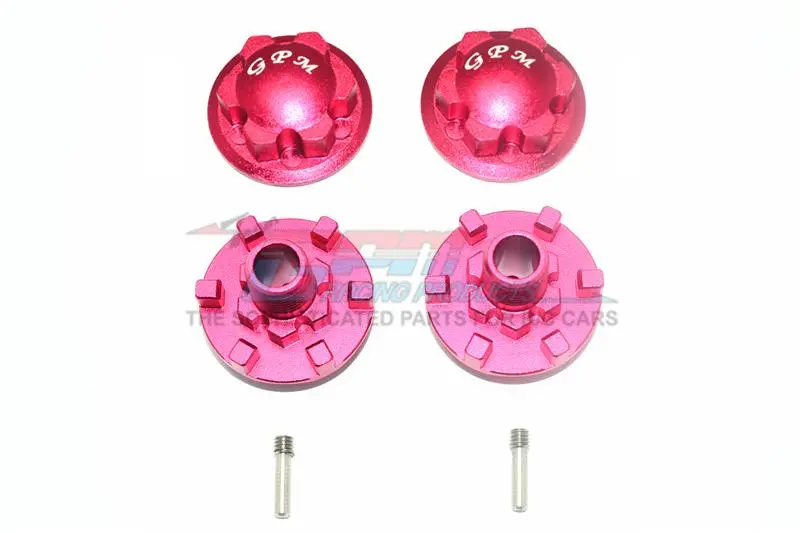 Traxxas E-Revo 2.0 Vxl Brushless (86086-4) Aluminum Wheel Hex Claw + Wheel Lock - 4Pc Set Red 1