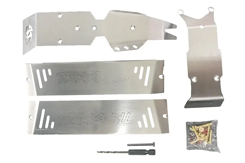Traxxas E-Revo 2.0 Vxl Brushless (86086-4) Stainless Steel Skid Plates For Front, Center, Rear Chassis - 24Pc Set 1
