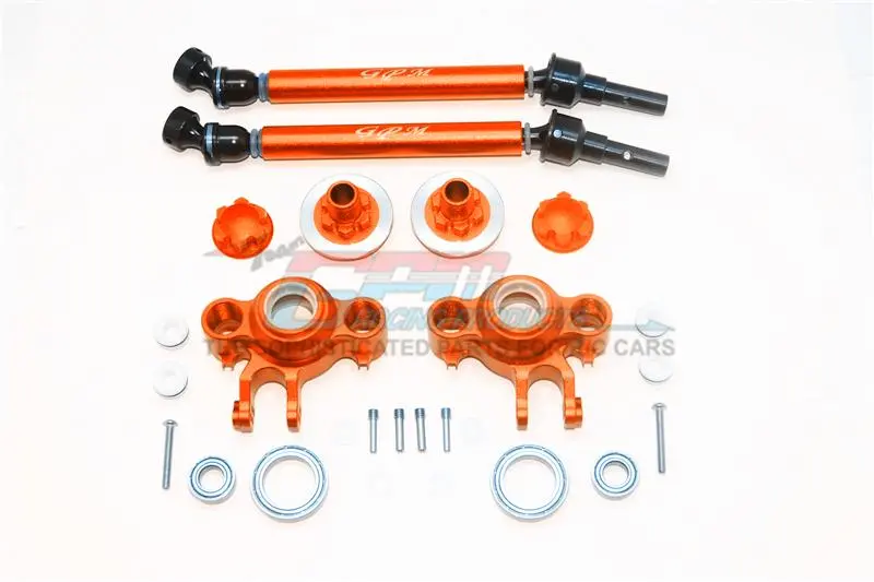 Traxxas E-Revo Brushless (56087-1) Aluminum Upgrade Set (Cvd, Front/Rear Knuckle Arms, Wheel Hex Claw + Wheel Lock) - 26Pc Set Orange 1