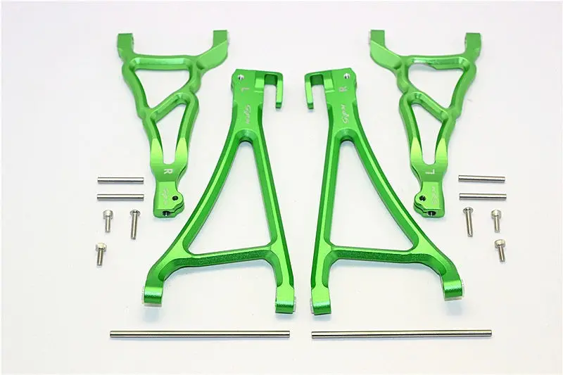 Traxxas E-Revo Brushless Edition Aluminum Front Upper & Lower Suspension Arm - 4Pcs Set Green 1