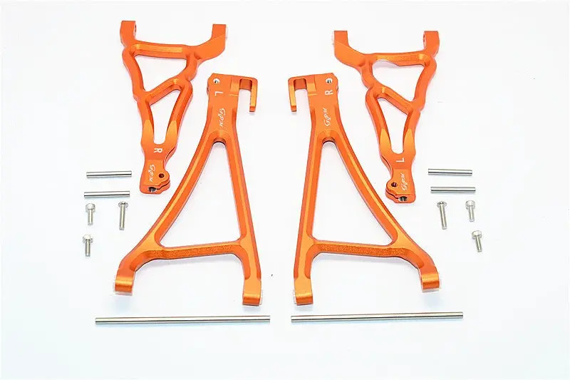 Traxxas E-Revo Brushless Edition Aluminum Front Upper & Lower Suspension Arm - 4Pcs Set Orange 1