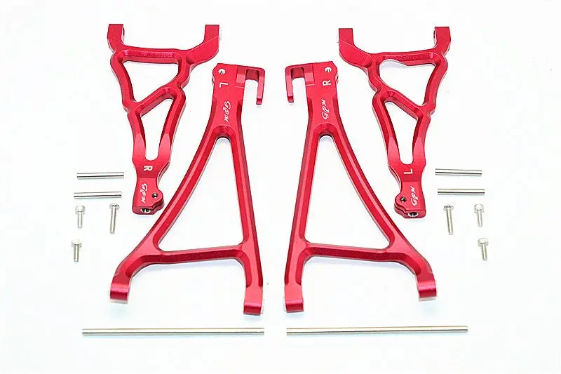 Traxxas E-Revo Brushless Edition Aluminum Front Upper & Lower Suspension Arm - 4Pcs Set Red 1