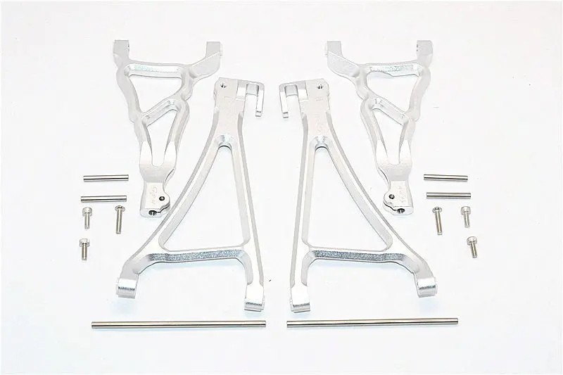 Traxxas E-Revo Brushless Edition Aluminum Front Upper & Lower Suspension Arm - 4Pcs Set Silver 1