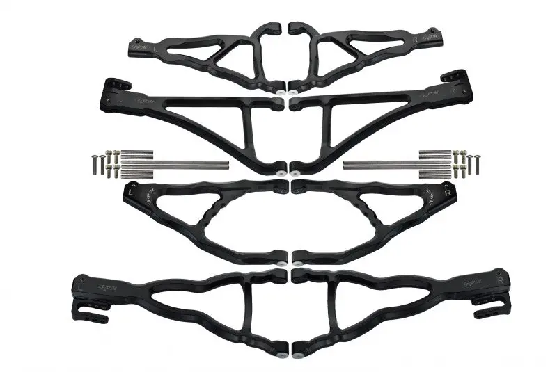 Traxxas E-Revo Brushless Edition Aluminum Front+Rear Upper & Lower Suspension Arm - 8Pcs Set Black 1