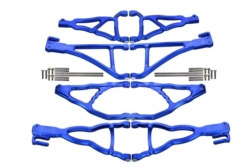 Traxxas E-Revo Brushless Edition Aluminum Front+Rear Upper & Lower Suspension Arm - 8Pcs Set Blue 1