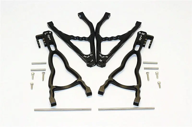 Traxxas E-Revo Brushless Edition Aluminum Rear Upper & Lower Suspension Arm - 4Pcs Set Black 1