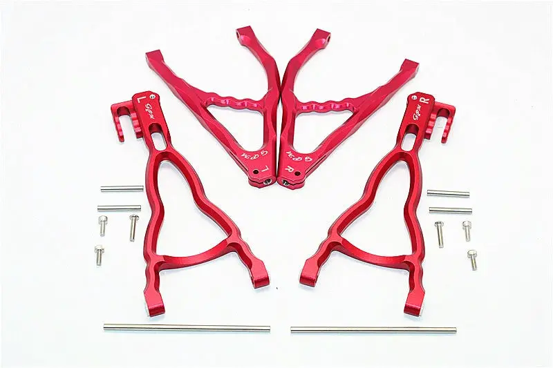 Traxxas E-Revo Brushless Edition Aluminum Rear Upper & Lower Suspension Arm - 4Pcs Set Red 1
