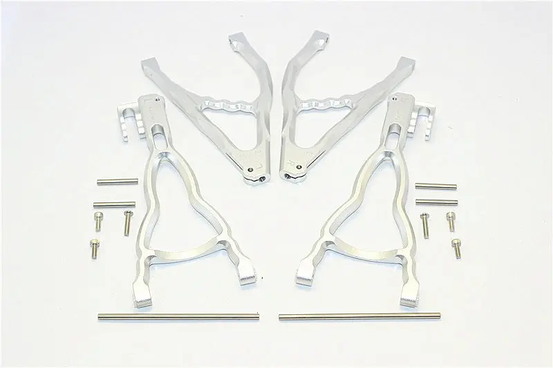 Traxxas E-Revo Brushless Edition Aluminum Rear Upper & Lower Suspension Arm - 4Pcs Set Silver 1