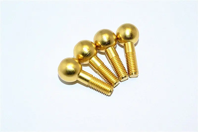 Traxxas E-Revo Brushless Edition Steel#45 Front/Rear Steering Pillow Balls - 4Pcs Gold 1