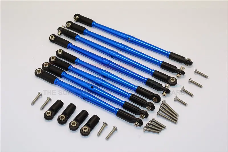 Traxxas E-Revo Brushless / Summit / Revo / Revo 3.3 Aluminum Anti-Clockwise Thread Steering Tie Rod - 8Pcs Set Blue 1