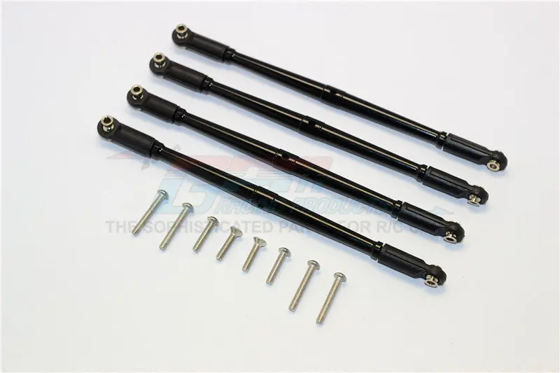 Traxxas E-Revo Brushless / Summit / Revo / Revo 3.3 Aluminum Front Steering And Rear Supporting Links - 4Pcs Set Black 1