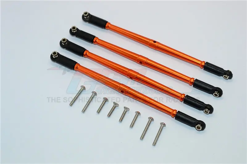 Traxxas E-Revo Brushless / Summit / Revo / Revo 3.3 Aluminum Front Steering And Rear Supporting Links - 4Pcs Set Orange 1