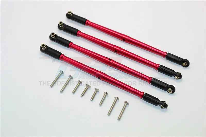 Traxxas E-Revo Brushless / Summit / Revo / Revo 3.3 Aluminum Front Steering And Rear Supporting Links - 4Pcs Set Red 1