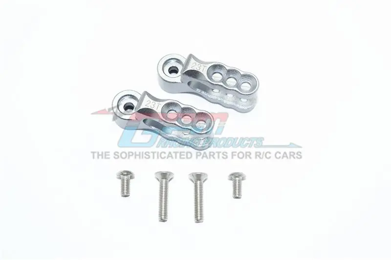 Traxxas E-Revo Vxl 2.0 / E-Revo Brushless Aluminum 23T Servo Horn - 2Pc Set Gray Silver 1