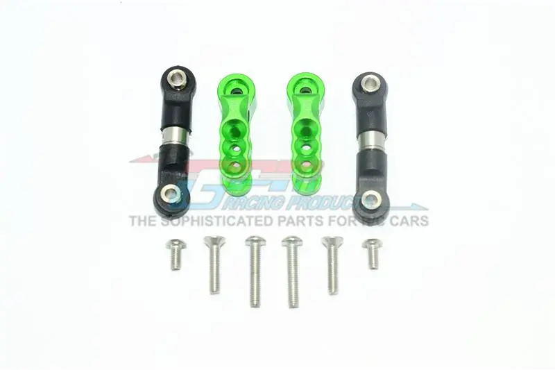 Traxxas E-Revo Vxl 2.0 / E-Revo Brushless Aluminum 23T Servo Horn With Stainless Steel Adjustable Tie Rods - 10Pc Set Green 1