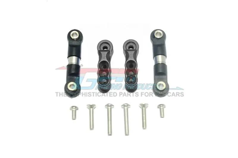 Traxxas E-Revo Vxl 2.0 / E-Revo Brushless Aluminum 24T Servo Horn With Stainless Steel Adjustable Tie Rods - 4Pc Set Black 1