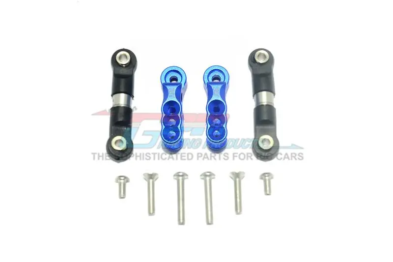 Traxxas E-Revo Vxl 2.0 / E-Revo Brushless Aluminum 24T Servo Horn With Stainless Steel Adjustable Tie Rods - 4Pc Set Blue 1