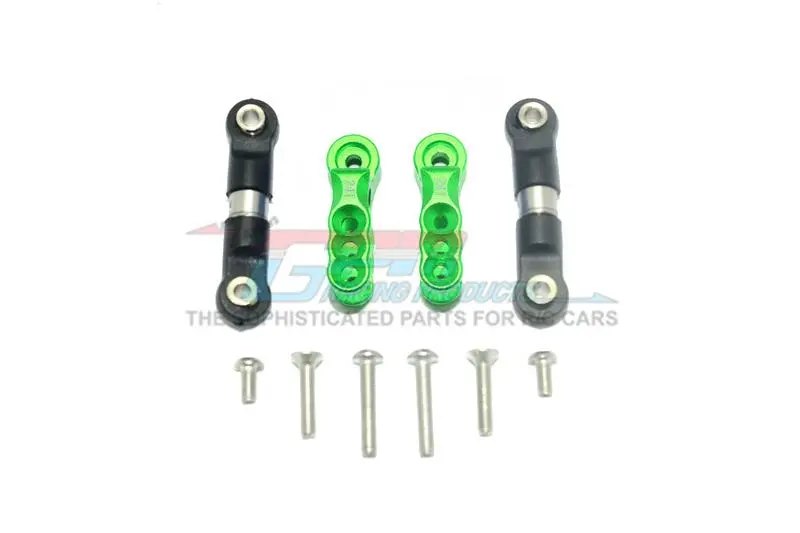 Traxxas E-Revo Vxl 2.0 / E-Revo Brushless Aluminum 24T Servo Horn With Stainless Steel Adjustable Tie Rods - 4Pc Set Green 1