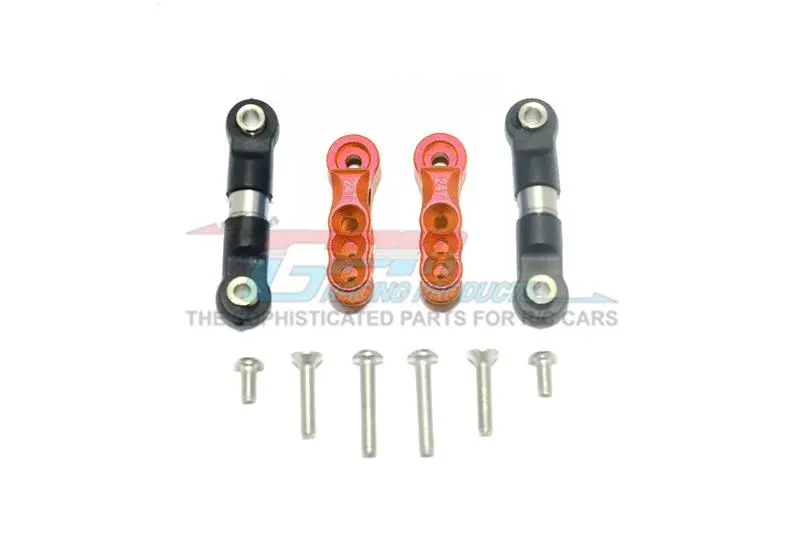 Traxxas E-Revo Vxl 2.0 / E-Revo Brushless Aluminum 24T Servo Horn With Stainless Steel Adjustable Tie Rods - 4Pc Set Orange 1