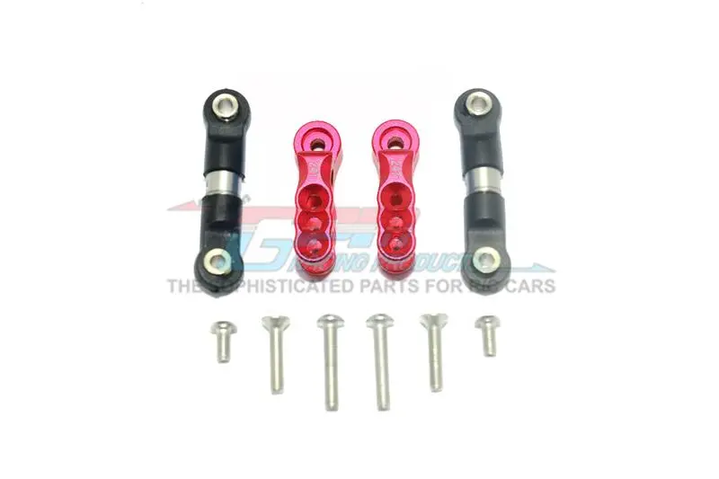 Traxxas E-Revo Vxl 2.0 / E-Revo Brushless Aluminum 24T Servo Horn With Stainless Steel Adjustable Tie Rods - 4Pc Set Red 1