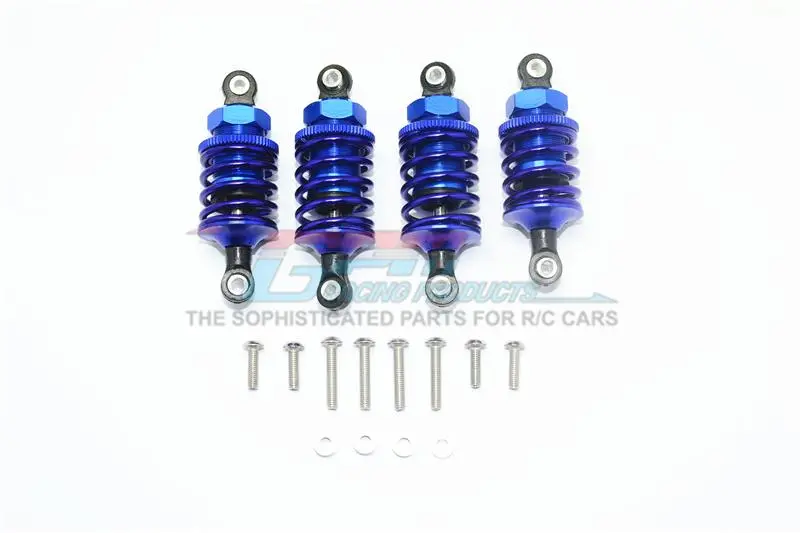 Traxxas Ford Gt 4-Tec 2.0 (83056-4) Aluminum Front (50Mm) + Rear (47Mm) Oil Filled Dampers - 4Pc Set Blue 1